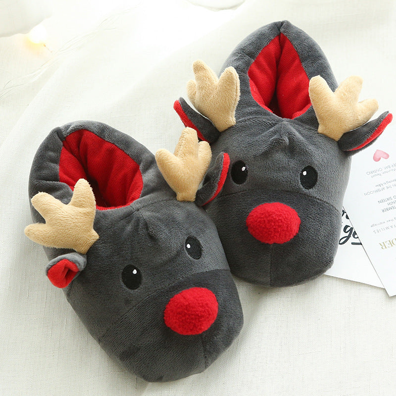 Christmas Shoes Cute Elk Home Slippers by LumiqHome – elegant holiday home décor in a cozy setting