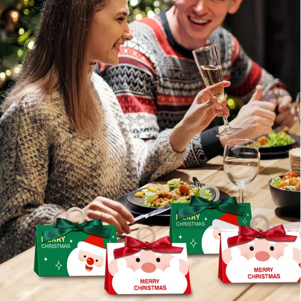 10 Pcs Christmas Candy Boxes With Ribbon And Wooden Rin – LumiqHome