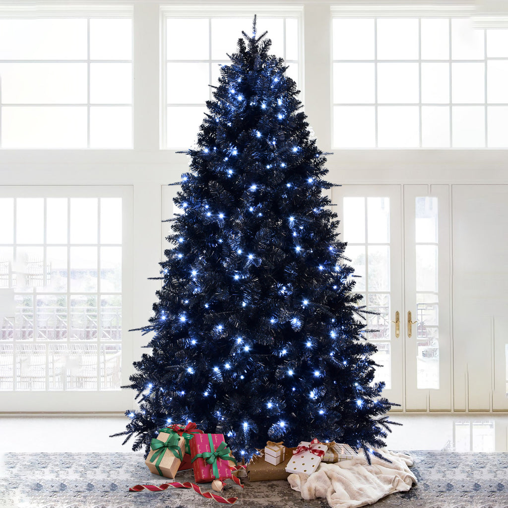 Prelit Black Christmas Tree With White Lights Artificia by LumiqHome – elegant holiday home décor in a cozy setting
