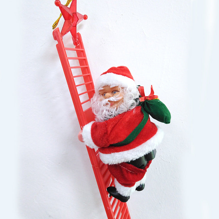 Santa Claus climbing ladder toy on decorated Christmas tree – LumiqHome