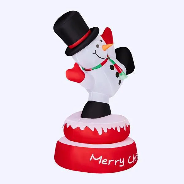 4.8ft LED Inflatable Rotating Snowman with Motor - Outdoor Yard Decor - LumiqHome
