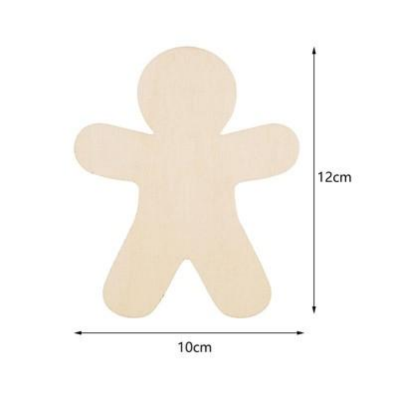 Unpainted Gingerbread Man Wood Slices for DIY Crafts - Set of 30 - LumiqHome