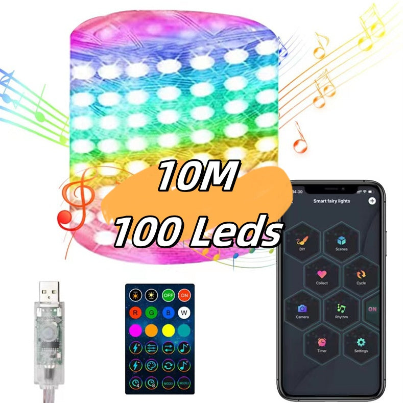 Christmas light string remote control RGB cylinder multicolor LumiqHome