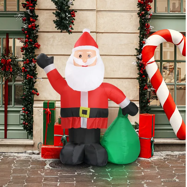 6ft LED Inflatable Santa Claus with Large Gift Bag - Outdoor Yard Decor - LumiqHome