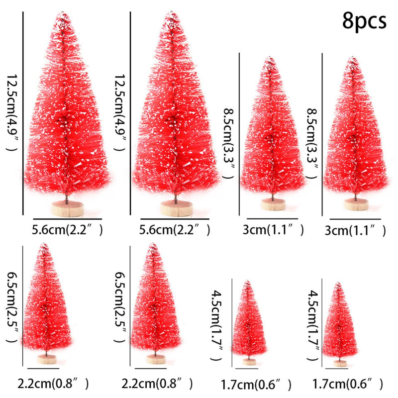Mini Artificial Christmas Trees Set of 8 - Fairy Garden DIY Crafts - LumiqHome