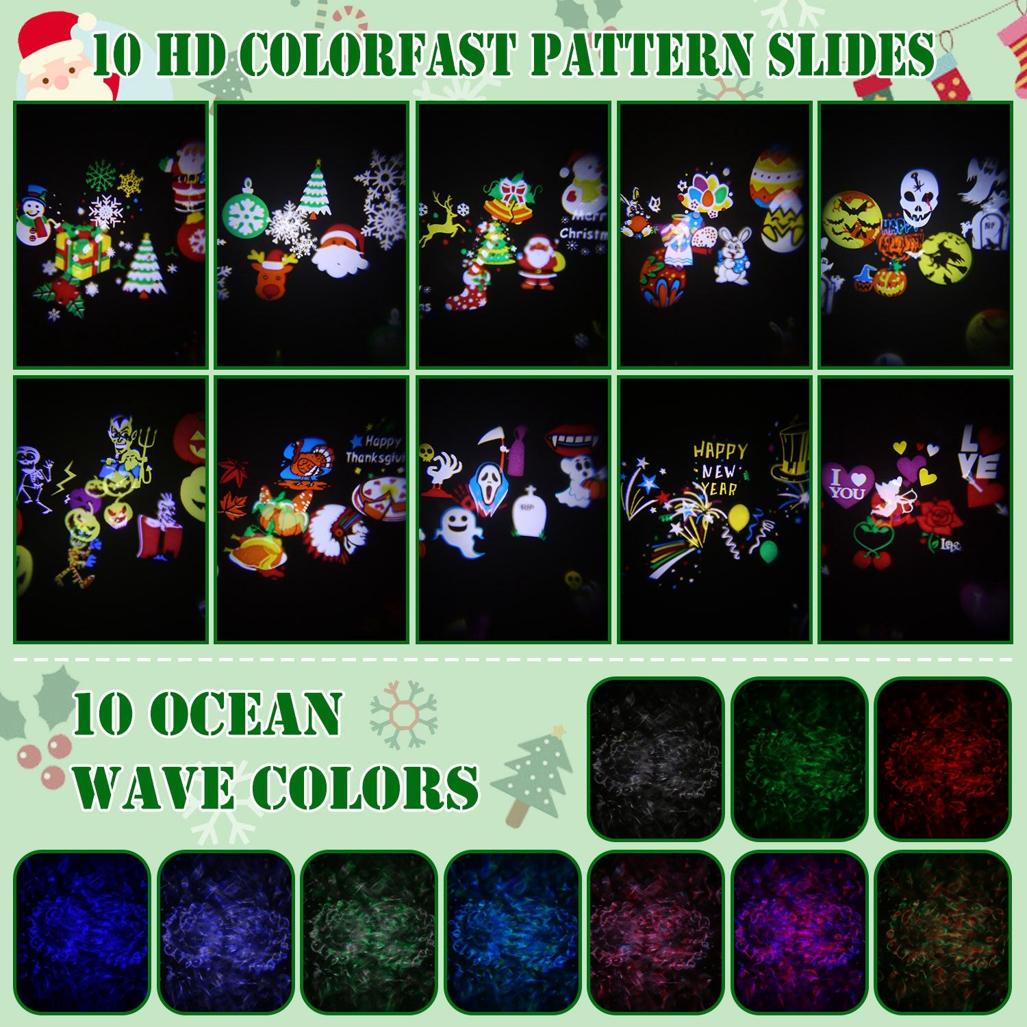 2 In 1 Holiday Projector Light Projection Lamp Indoor O – LumiqHome