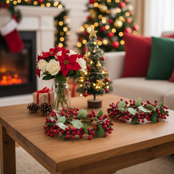 3PCS Set Christmas Door Wreath With Pine Cones & Greene – LumiqHome