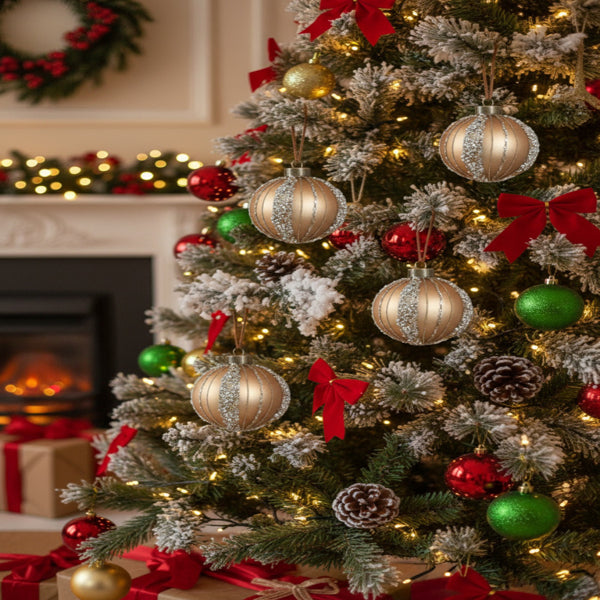 4PCS Set Christmas Glass Ball Ornaments Holiday Tree Ha – LumiqHome