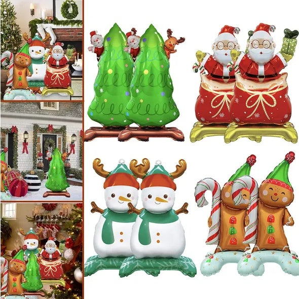8 Christmas Aluminum Foil Balloons, Santa Claus Snowman by LumiqHome – elegant holiday home décor in a cozy setting