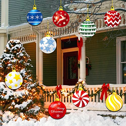 Christmas Yard Signs with Stakes & Cords Set of 9 - Christmas Balls Design - LumiqHome