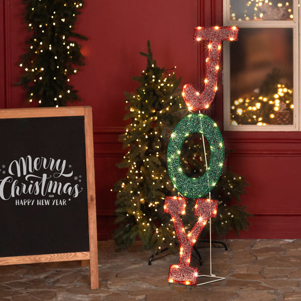 JOY LED Letter Light - 2D Warm White Christmas Sign - LumiqHome