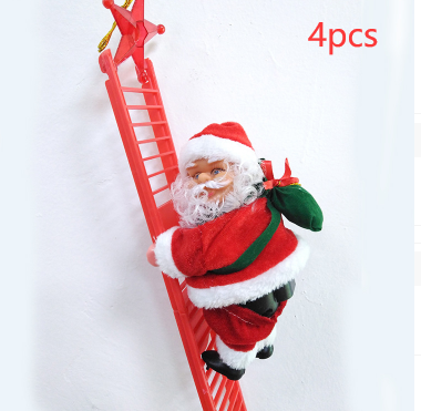 Santa Claus climbing ladder 2-piece set – Christmas holiday gift by LumiqHome