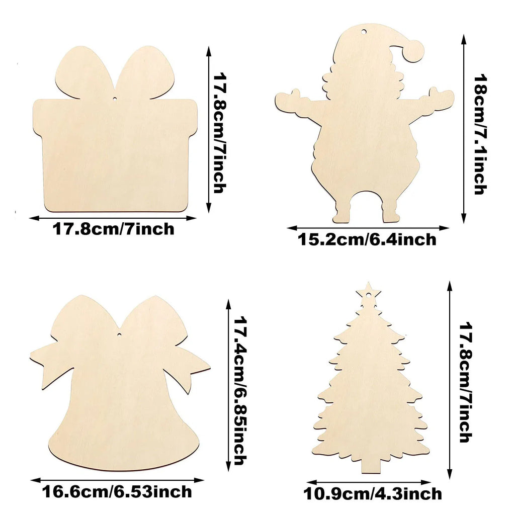 20PCS Christmas Wooden Hanging Ornaments DIY Blank Unfi – LumiqHome