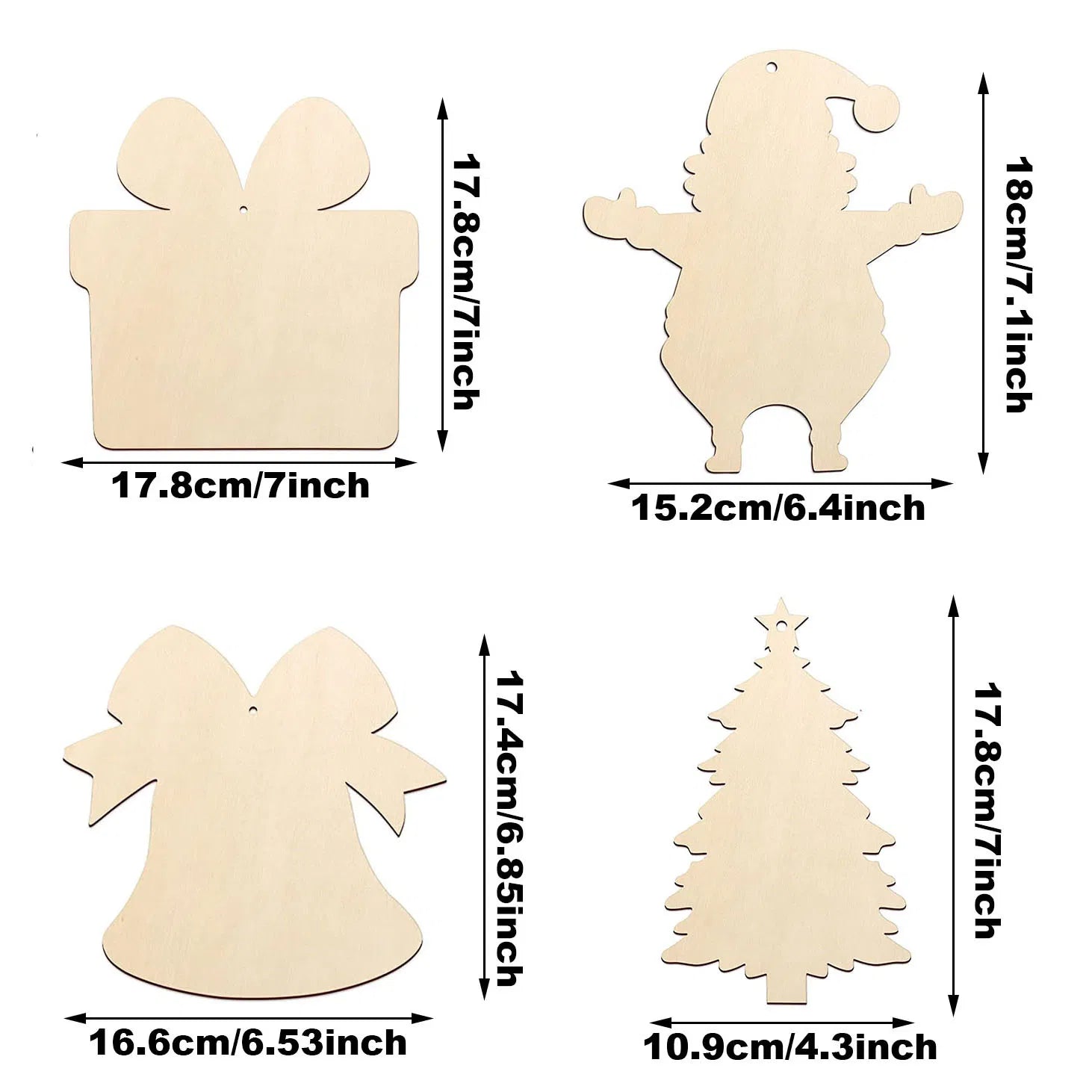 20PCS Christmas Wooden Hanging Ornaments DIY Blank Unfi – LumiqHome