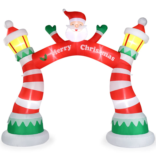 8.9ft Christmas Inflatable Arch with 7 LED Lights & Drawstring Pockets - LumiqHome