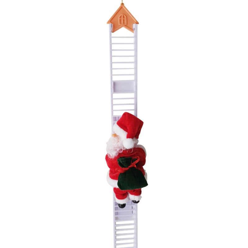 Electric Santa Claus climbing ladder slim design – holiday decoration by LumiqHome