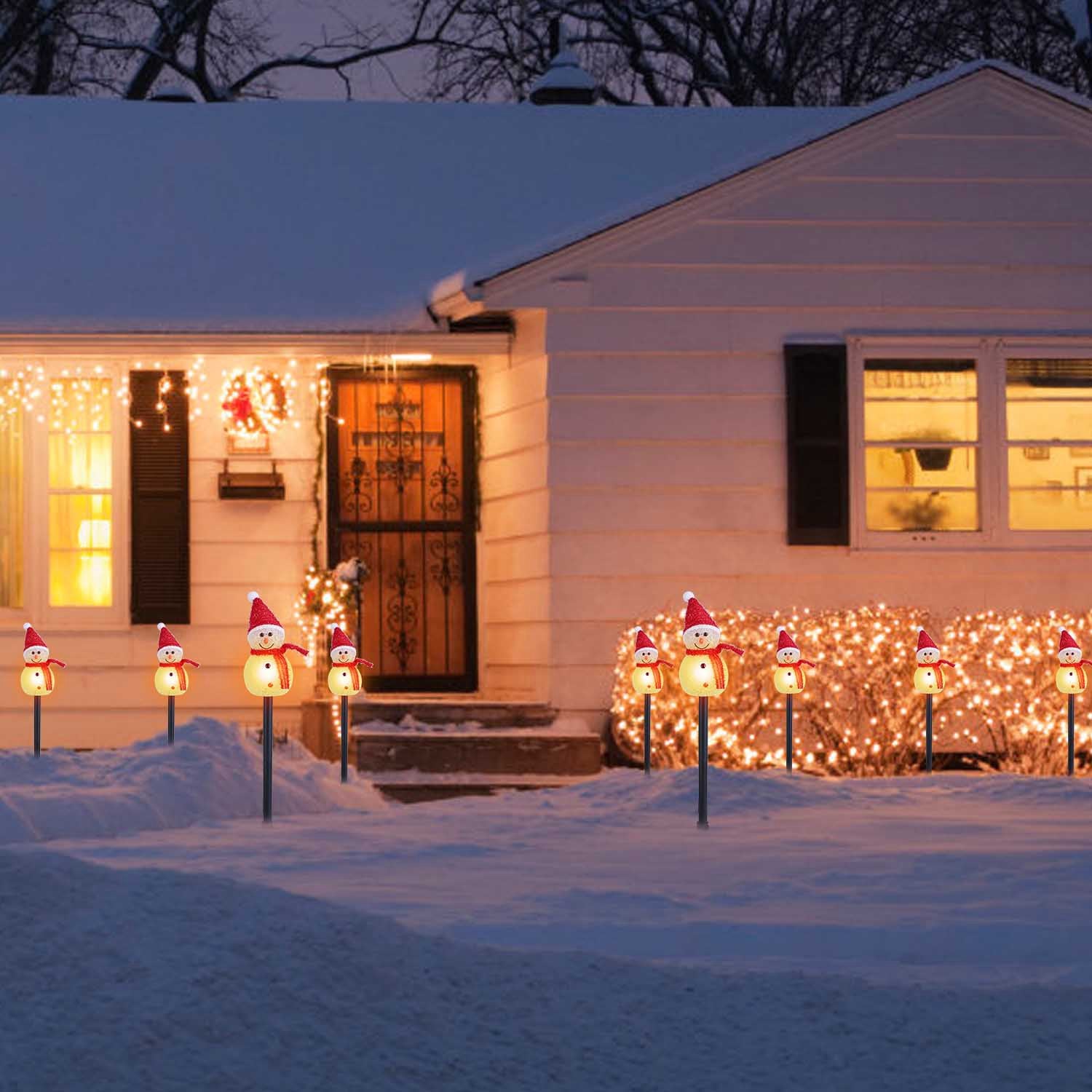 1Pc Solar Powered Lamp 3 Snowmen Outdoor Decorative Chr – LumiqHome