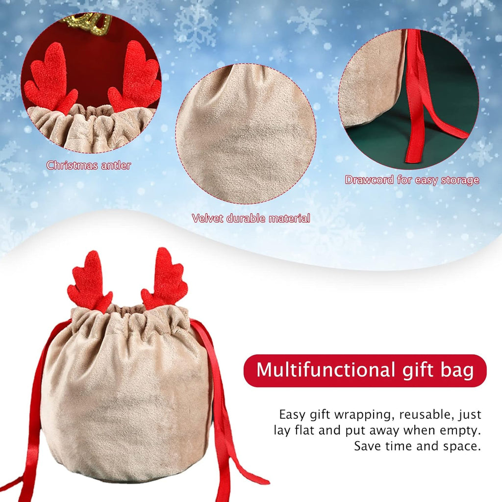 5 Pcs Christmas Velvet Drawstring Candy Gift Bags With – LumiqHome