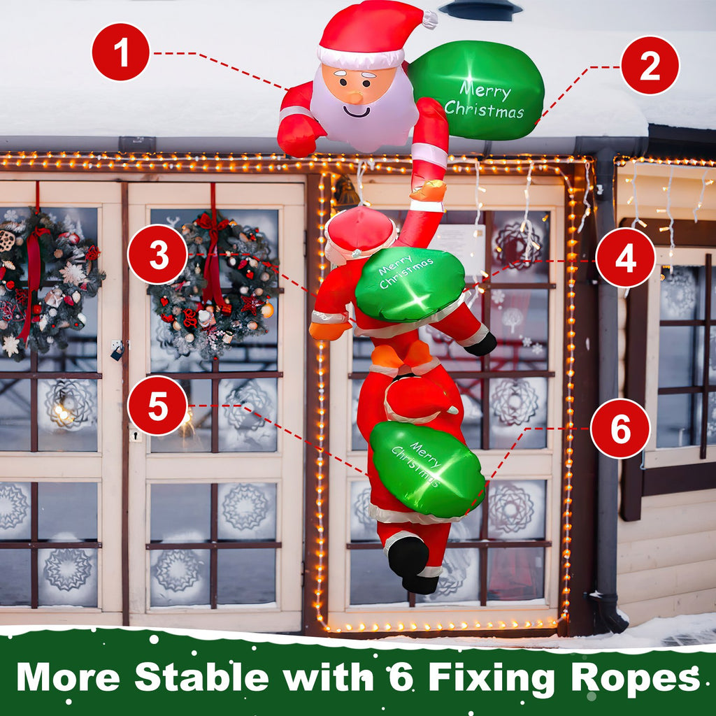 1Pc 8FT Climbing Inflatable Santa Claus With Light Hang – LumiqHome